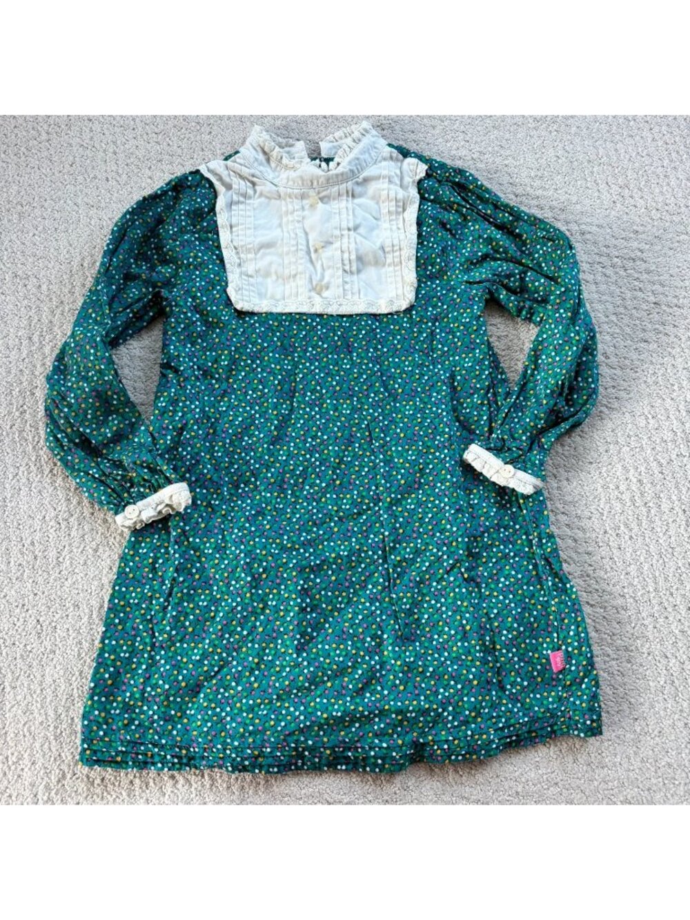 Little Bird vintage style bib collar floral dot dress